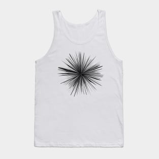 Circular Spikes Geometric Abstract Black and White Tank Top